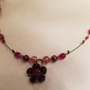 Flower red necklace